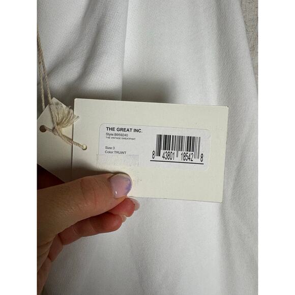 The Great. The Vintage Sweat pant White Size 3 NWT - Picture 5 of 8